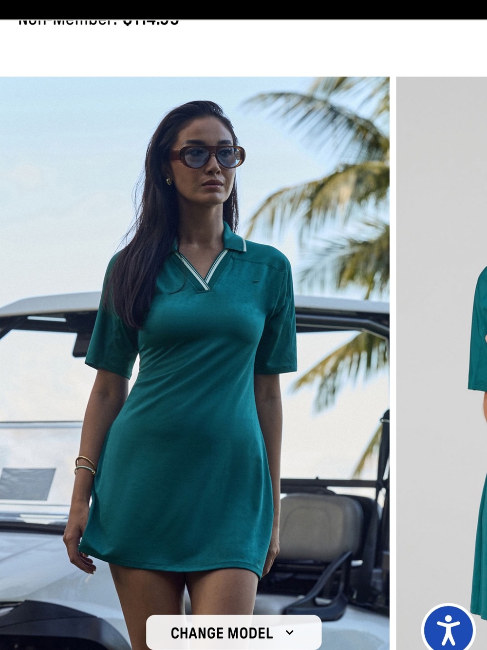 Fabletics Teal Polo-Style Swim Cover-Up Dress